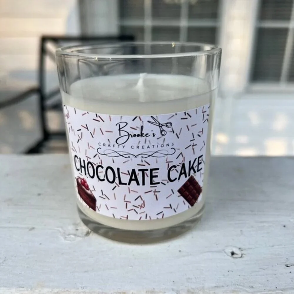 Chocolate Cake Candle – 10oz Coconut Soy Wax Dessert Scent | Handmade Candle
